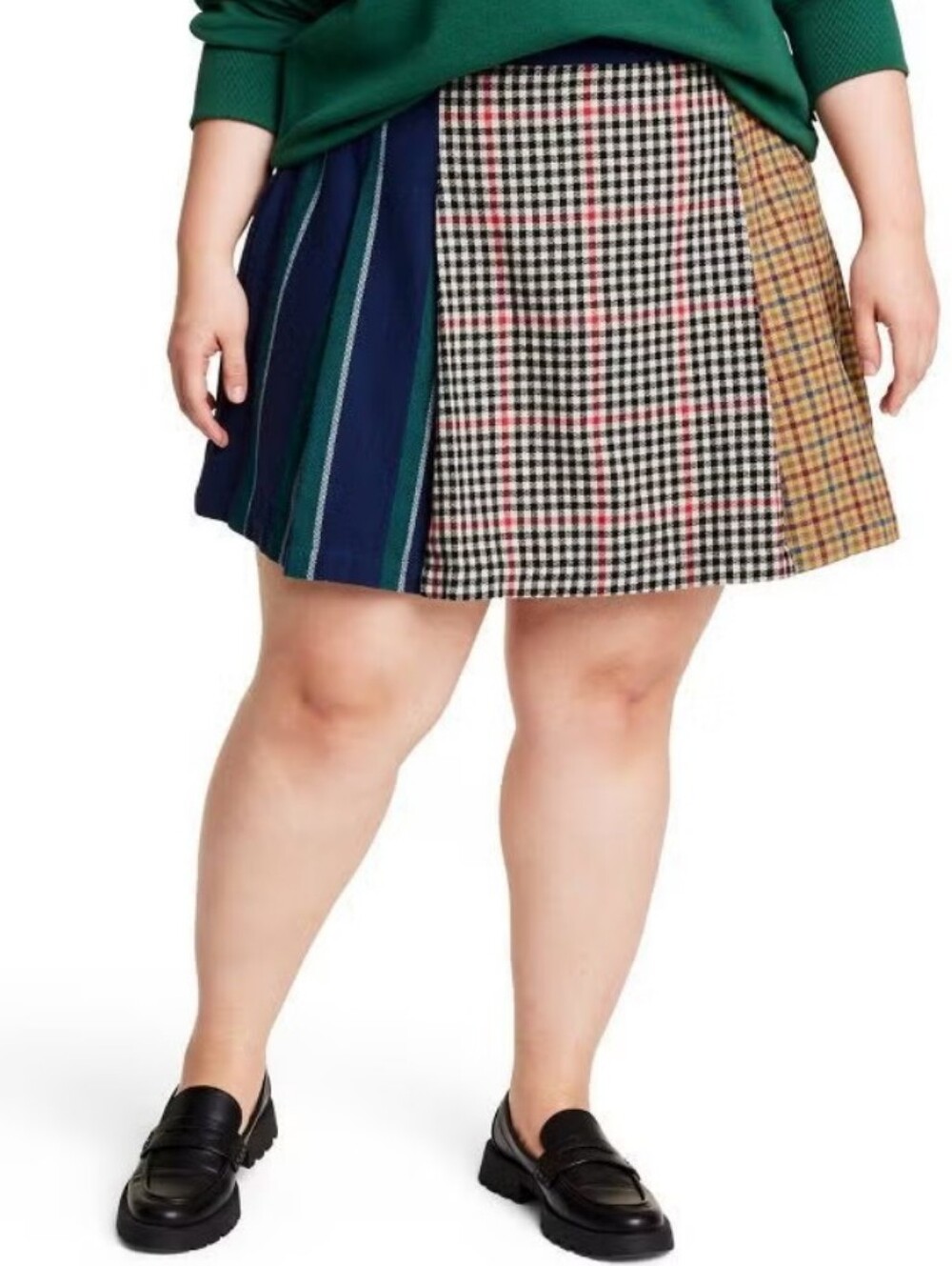 Rowing Blazers X Target NEW Plus Size 14 Mixed Plaid & Stripe Mini Skirt